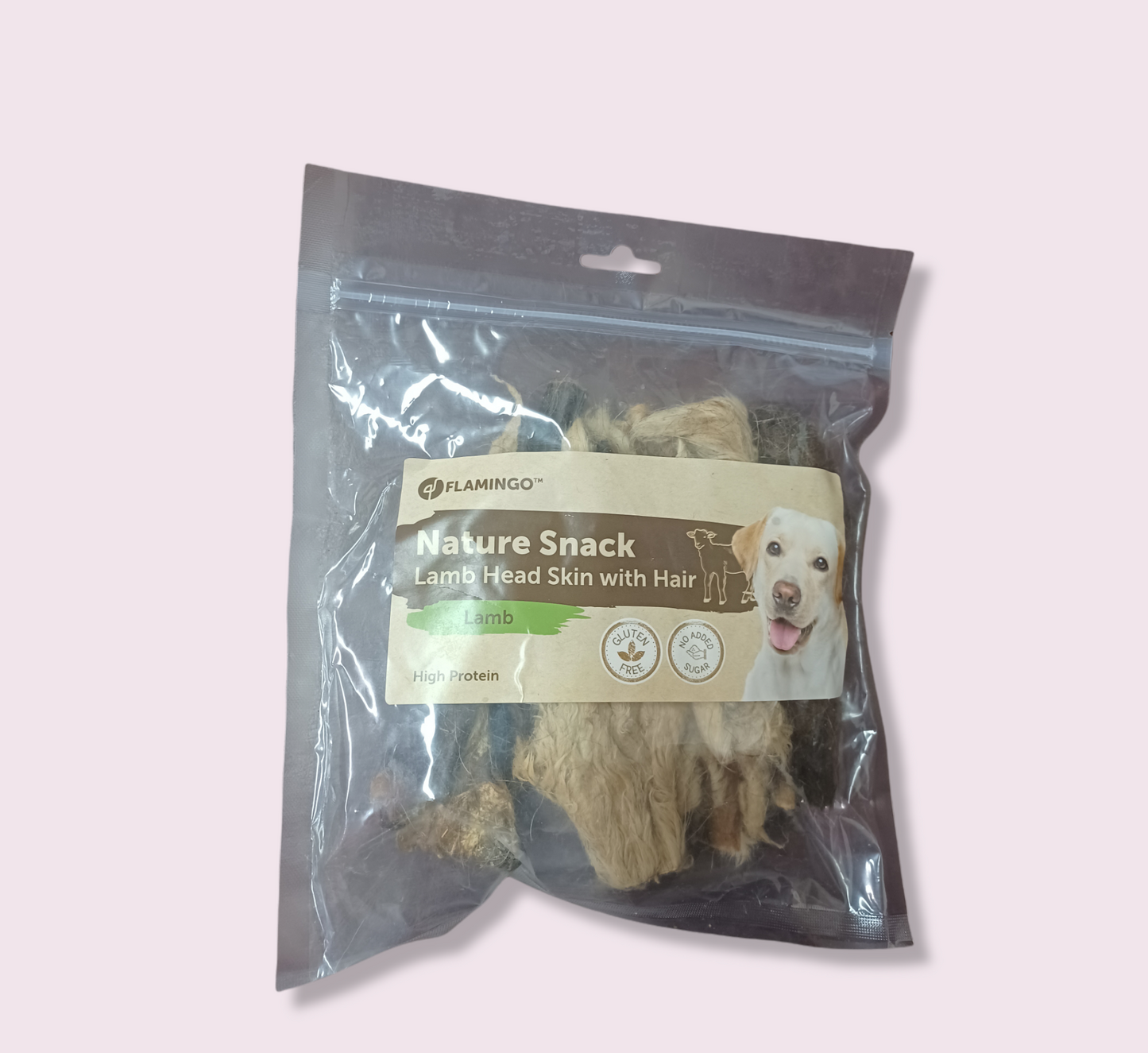 Nature Snack Lamb Head Skin with Hair 200g