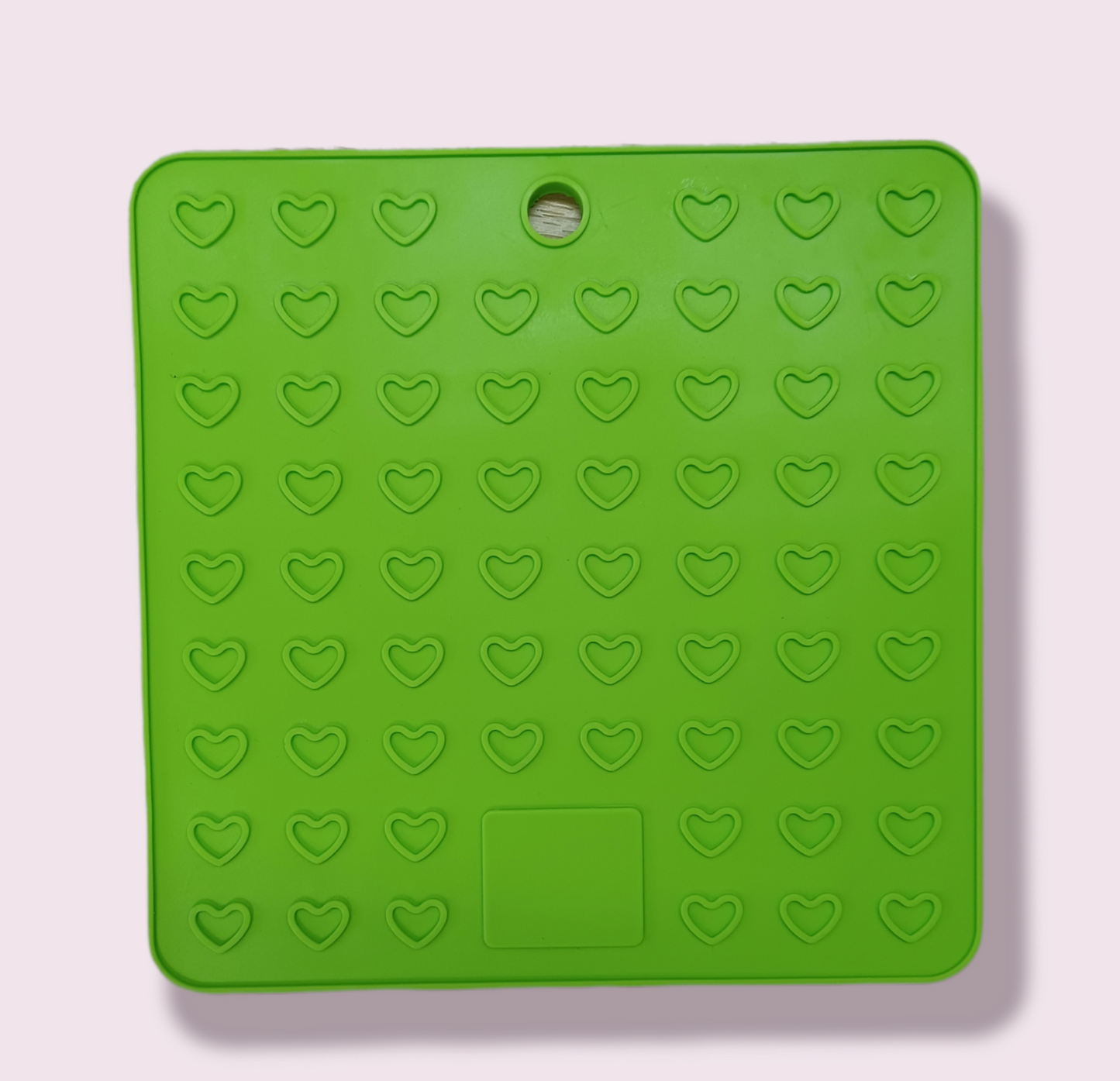 Green Lick Mat with Hearts