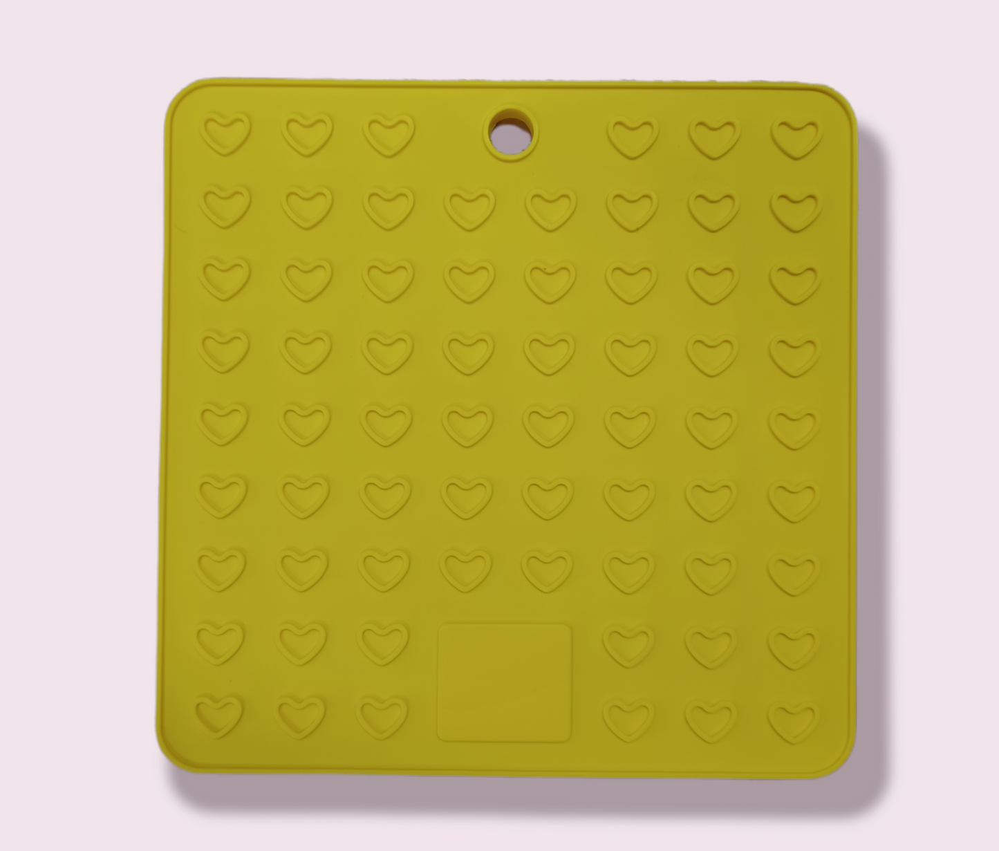 Yellow Lick Mat with Hearts