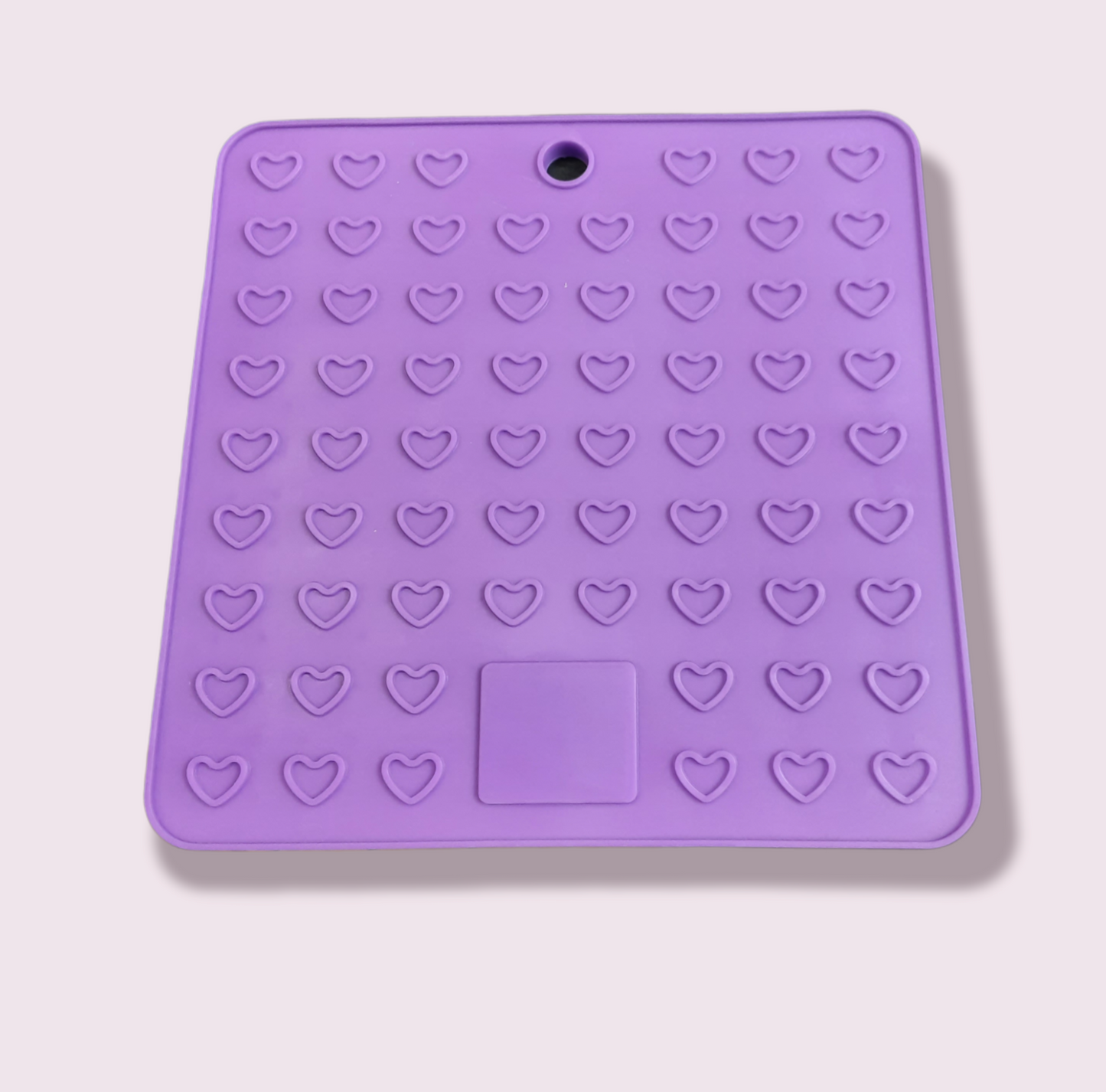 Purple Lick Mat with Hearts