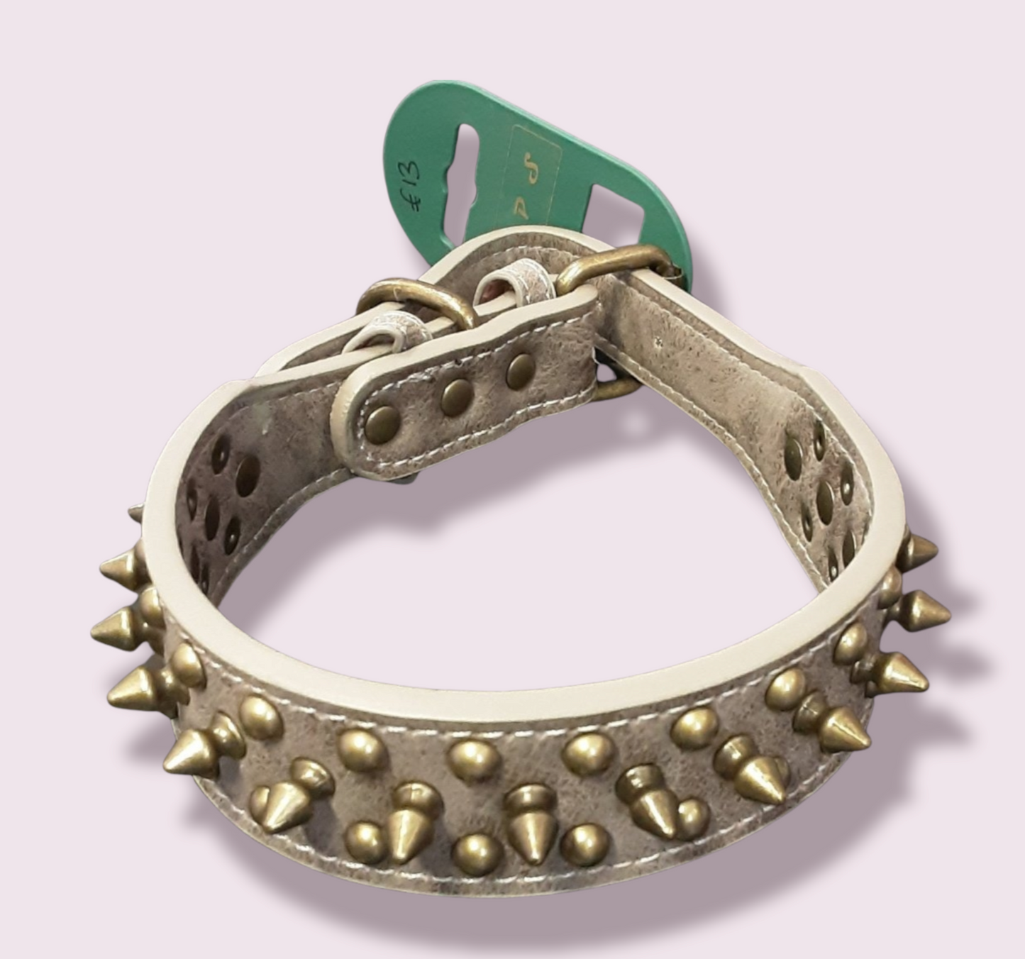 VPS Studded Grey Dog Collar Large 40-50cm