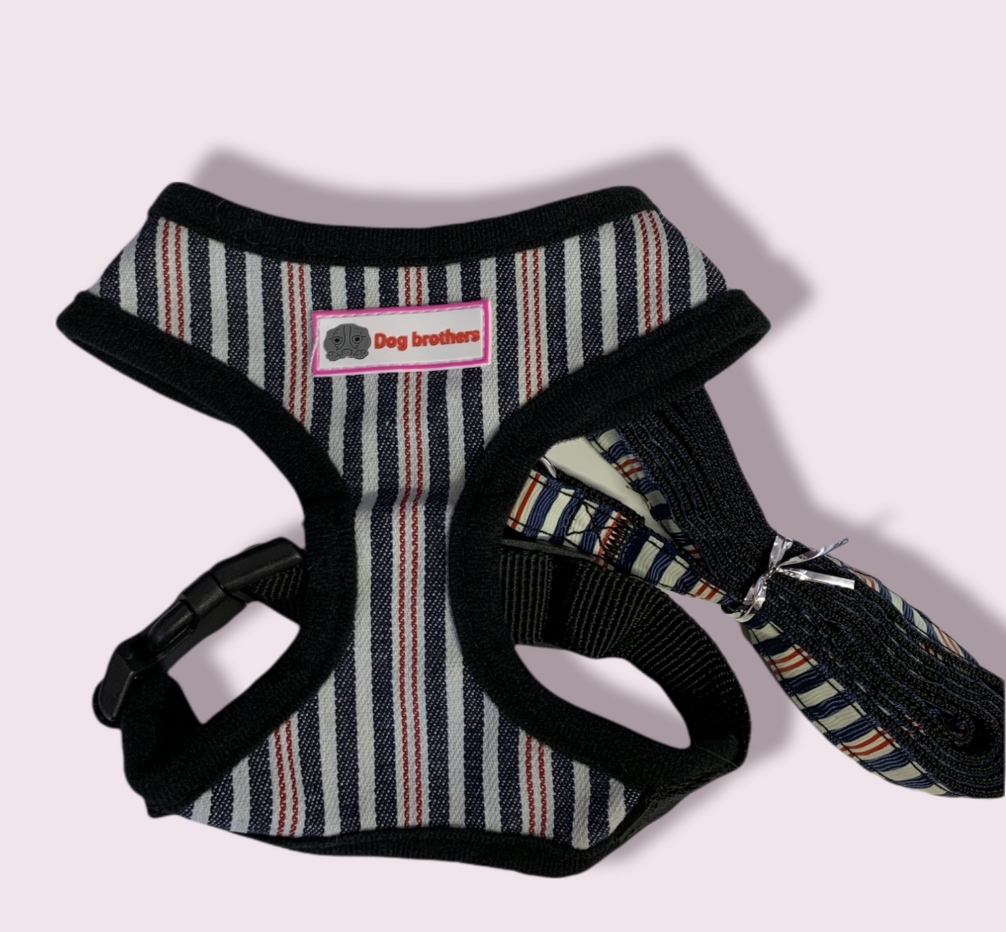 Harness stripped navy/red dog brothers s