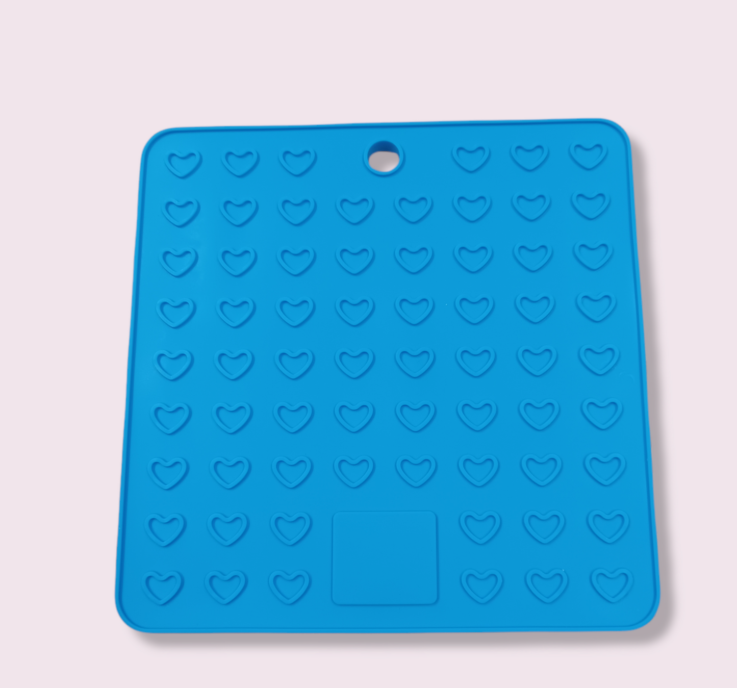 Blue Lick Mat with Hearts