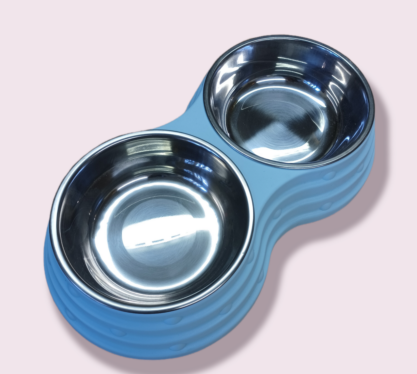 Twin Steel / Blue Plastic Bowl - Various sizes available