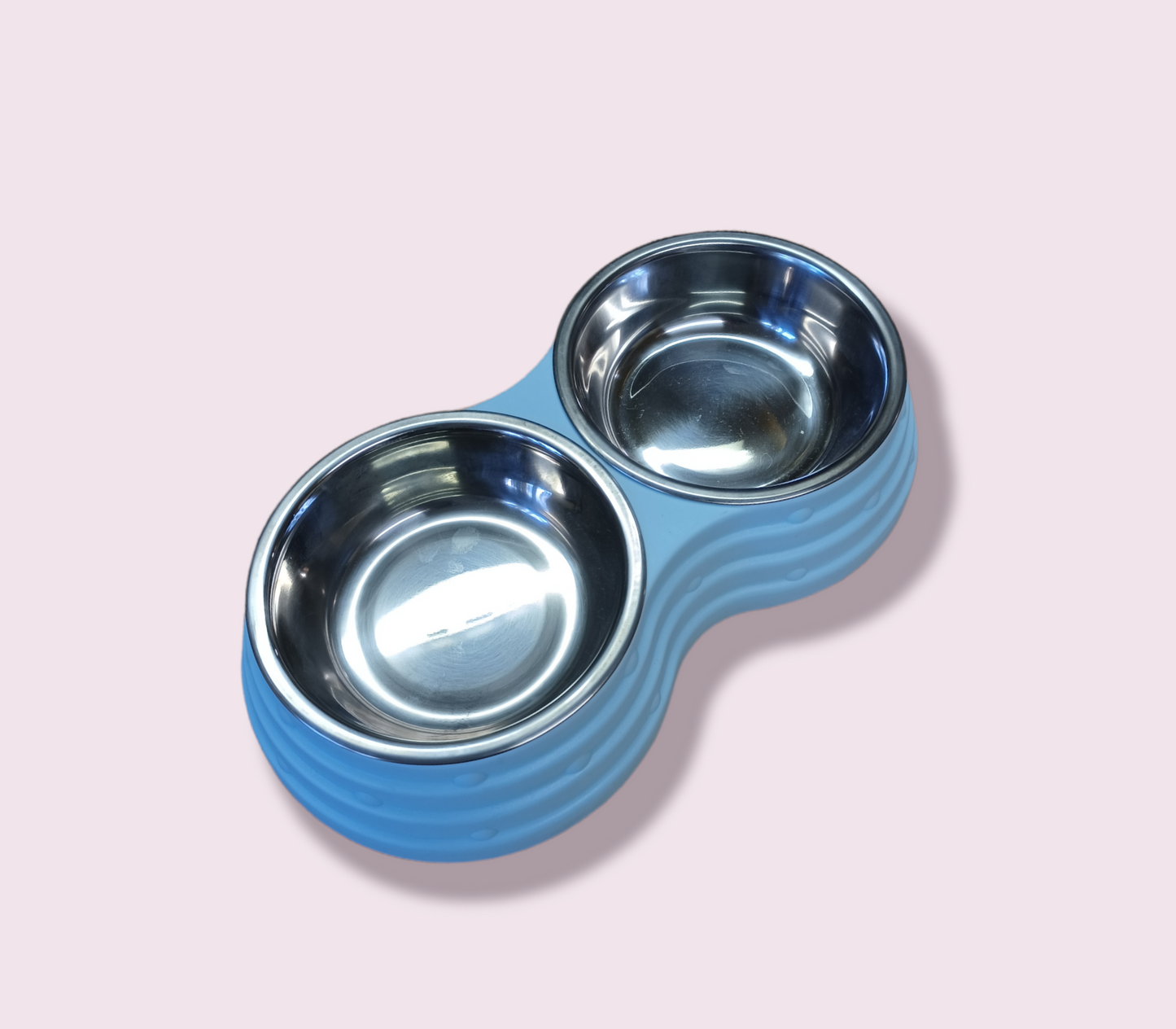 Twin Steel / Blue Plastic Bowl - Various sizes available