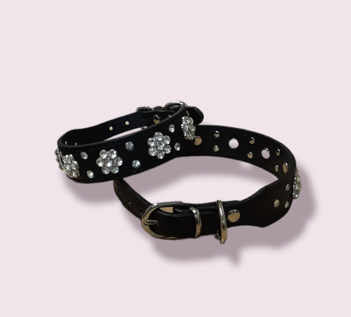 Flower Diamonte Collar Various Sizes and Colours