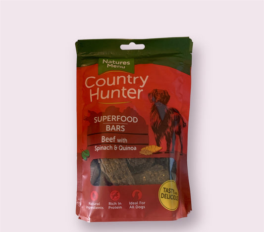 Natures Menu Country Hunter Superfood bars Beef with Spinach & Quinoa