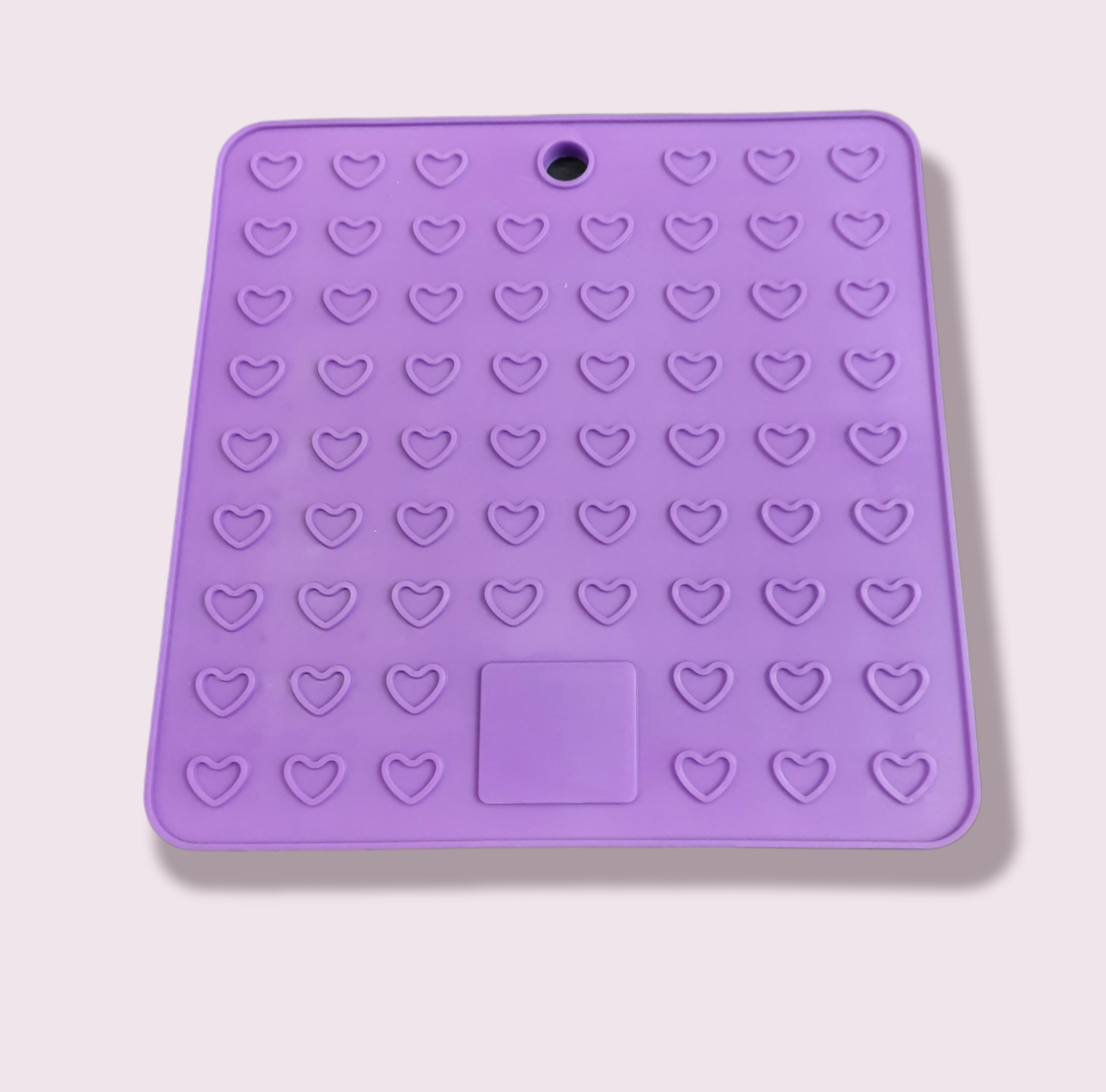 Purple Lick Mat with Hearts