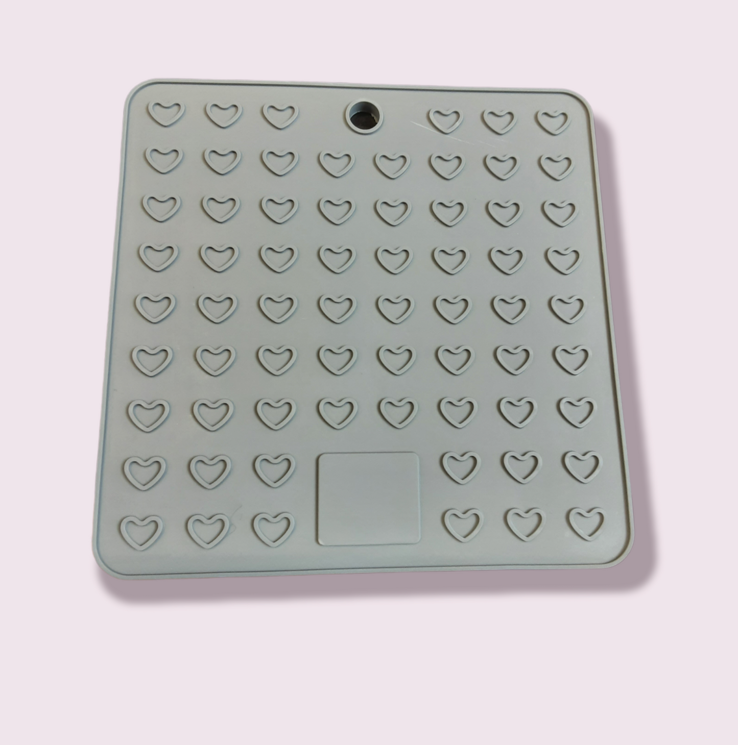 Grey Lick Mat with Hearts