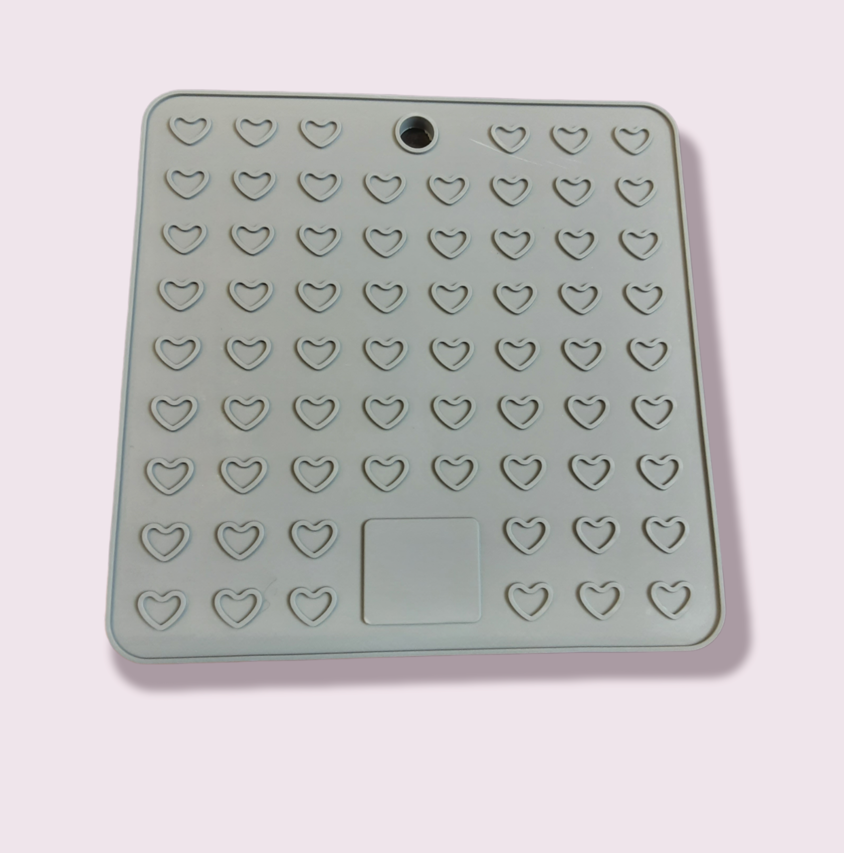 Grey Lick Mat with Hearts