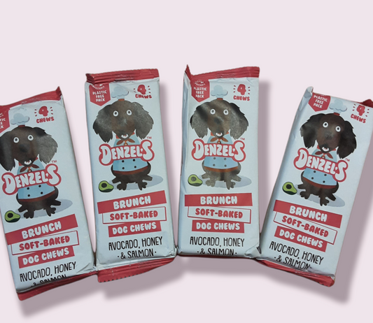 Denzels Brunch Dog Chew Treats with Avocado, Honey & Salmon