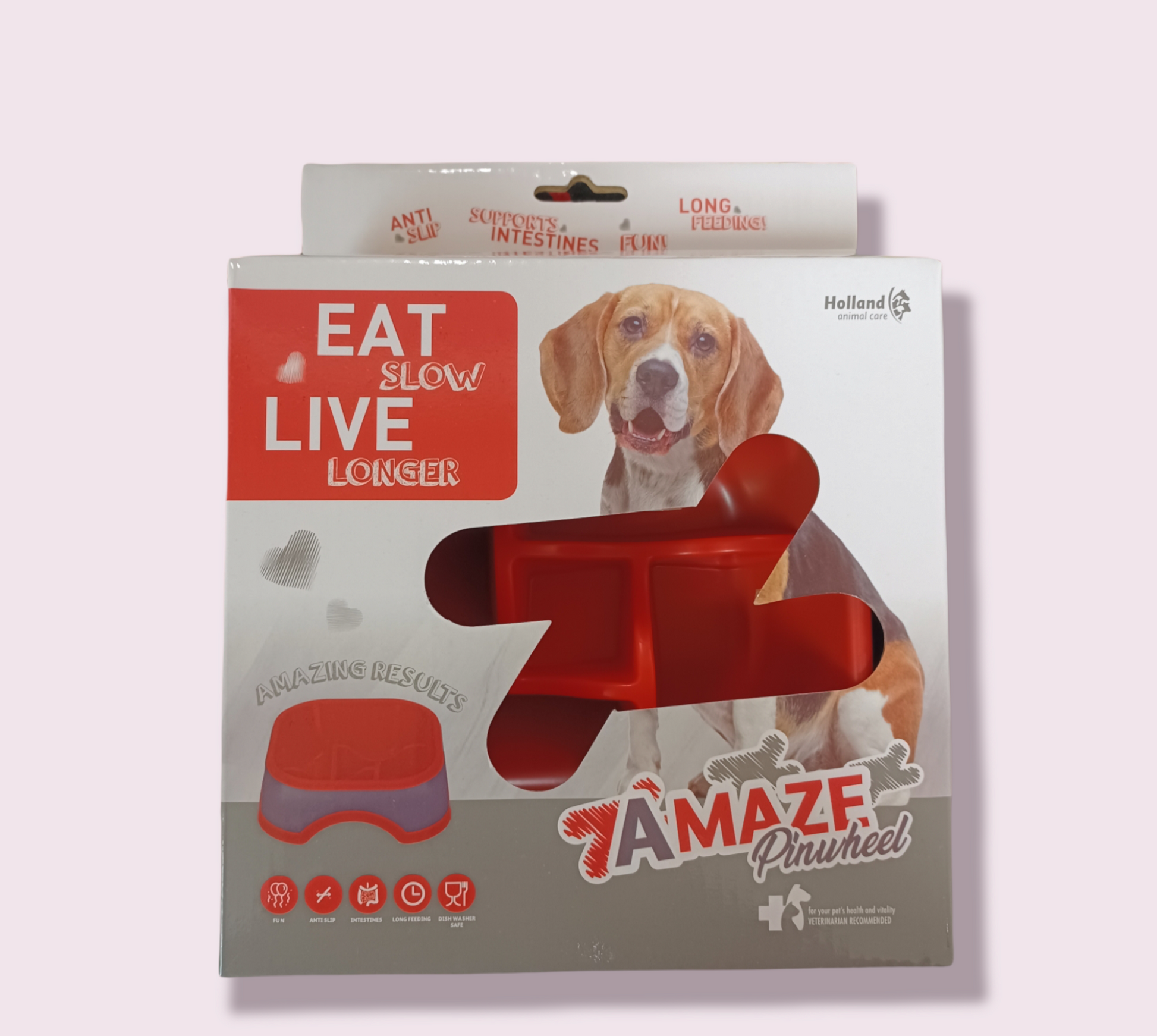 Red Amaze Pinwheel Slow Bowl Feeder- Various Colours