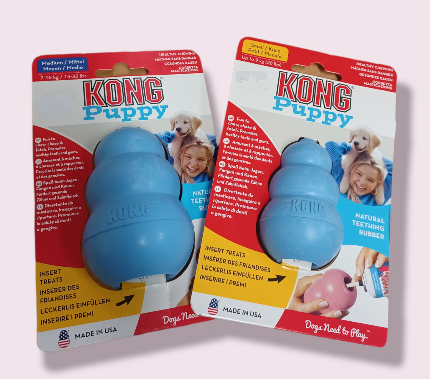 Kong Puppy Blue&Pink - Various Sizes Available