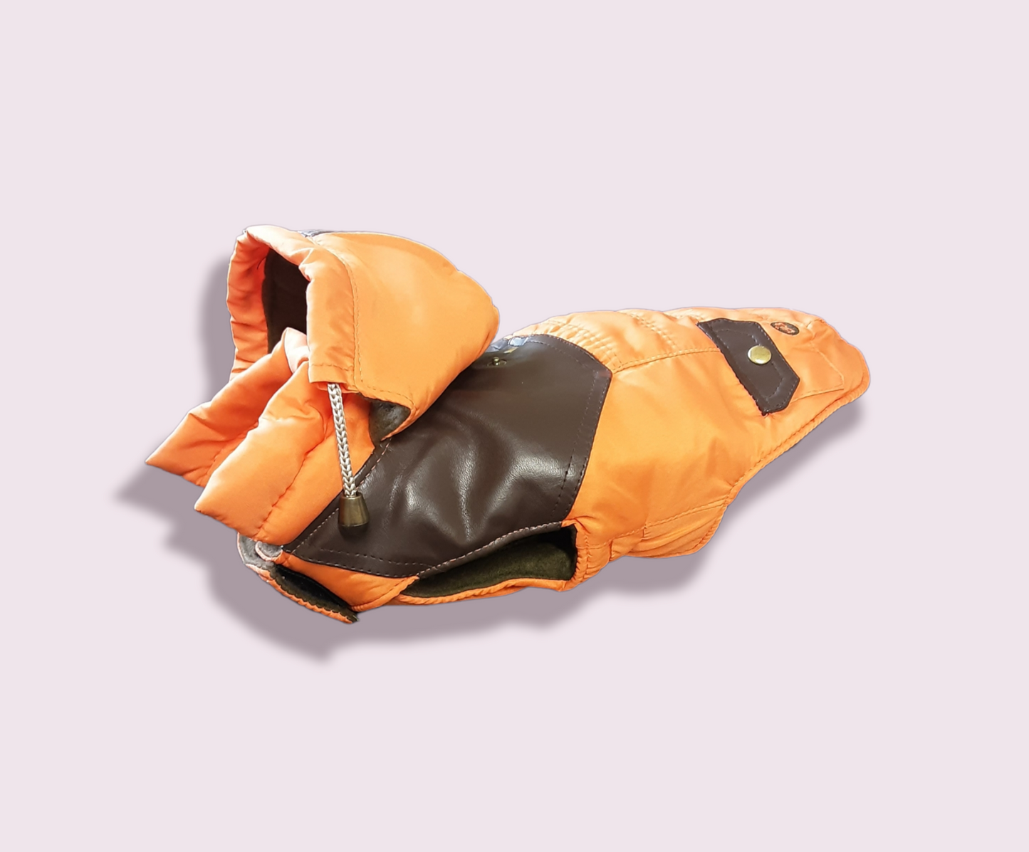 Hooded Padded Orange Coat 25cm