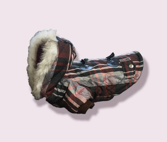 Red Hooded Padded Coat Large