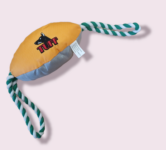Canvas Rugby Ball with Rope