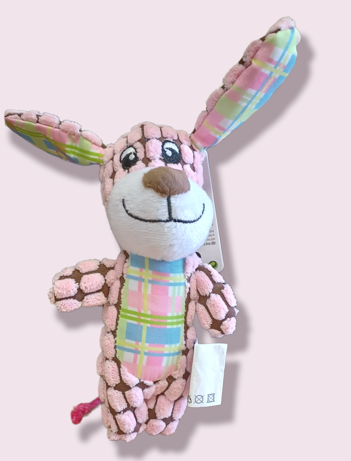 Plush pink dog
